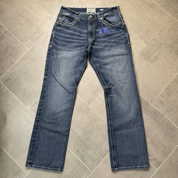 Ariat M4 Coltrane Jeans Men 35x34 Durango Relaxed Boot Cut Blue Western - Picture 2 of 16